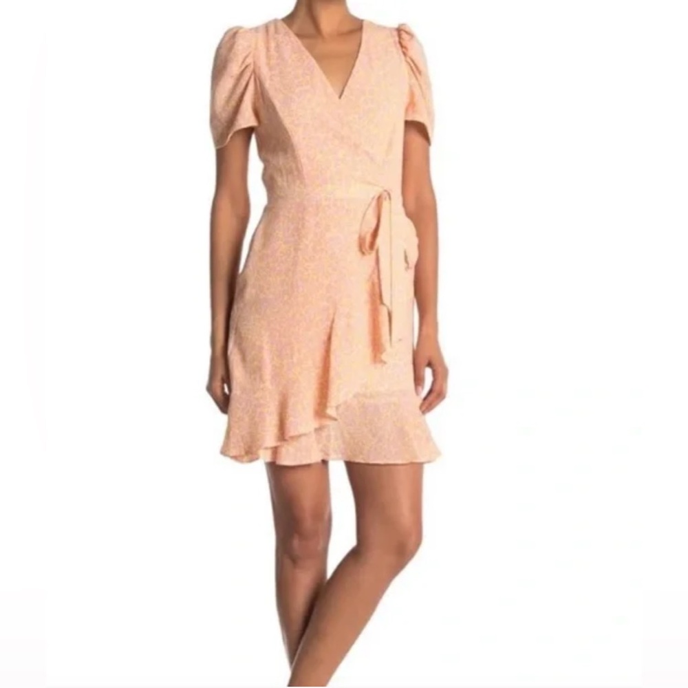 Betsey Johnson Call of the Wild Pink Leopard Faux Wrap Dress